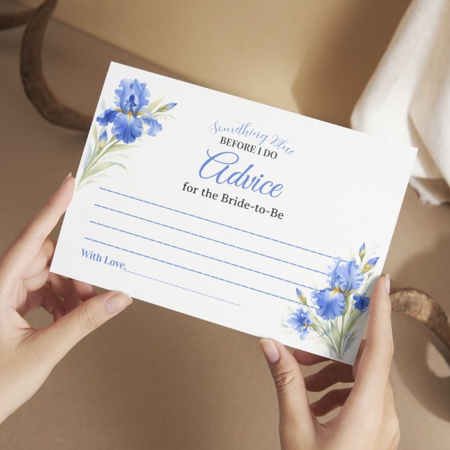 Cartão De Conselho Chá de Noiva Something Blue (Something Blue Bridal Shower Advice Card
)