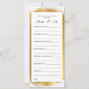 Cartão De Conselho Chá de panela Advice Cards Dourada Pintura