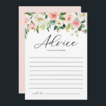 Cartão De Conselho Chá de panela bonito das Flores de Mola de Aquarel<br><div class="desc">Dê seu conselho a esta noiva para estar com este cartão personalizável de conselho de chá de panela. Apresenta a terra de cor d'água floral de rosas rosa e brancas, dahlias e peônias com acentos verdes. Personalize este cartão de conselho de chá de panela floral adicionando seu próprio texto. Este...</div>