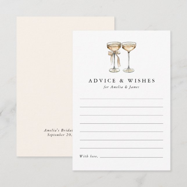 Cartão De Conselho Chá de panela de Champanhe Brunch e Bubble (Frente/Verso)