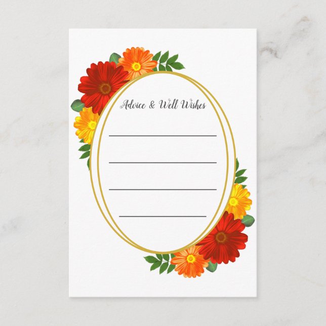 Cartão De Conselho Chá de panela de outono de Florais (Frente)