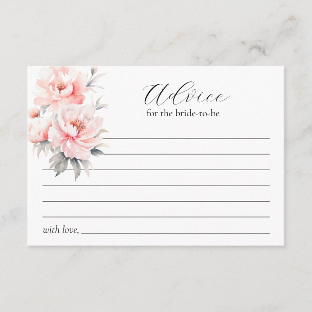 Cartão De Conselho Chá de panela de Peonies Rosa - Direto-a-ser - Aco (Frente)