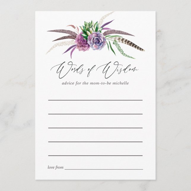 Cartão De Conselho Chá de panela de Sucultivos Místicos (Frente)