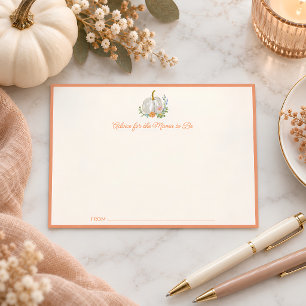 Cartão De Conselho Chuva de Bebê Floral Abóbora Laranja Personalizada