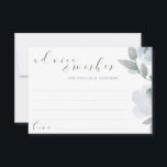 Cartão De Conselho Cinza Azul Dusty Chá de panela Casamento Cor da Ág<br><div class="desc">Chá de panela Dusty Blue e Cinza de Buquê de Aquarela ou Cartões de Aviso de Casamento: Este design apresenta flores azuis suaves / cinzas azuis com letra casual e de salto. As costas têm uma coroa com as iniciais do casal e a data do casamento. Quando seus convidados escrevem...</div>