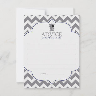 Cartão De Conselho Cinza Chevron com Panda Advice para a mãe ser