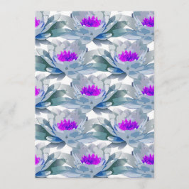 Cartão De Conselho Cinza e padrão de flores roxas