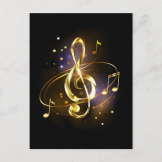 Cartão De Conselho Clave de Sol Musical de Ouro