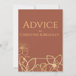 Cartão De Conselho Cobre e Dourado Casamento