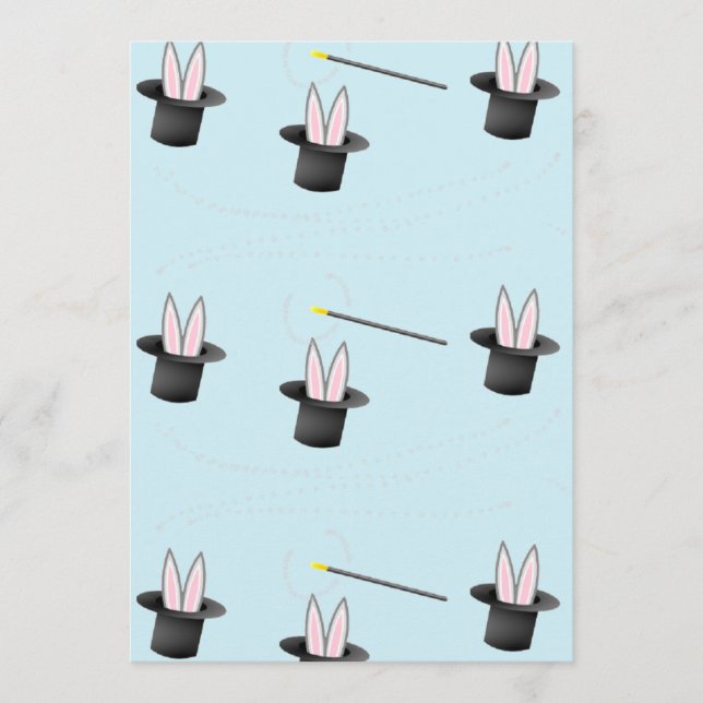 Cartão De Conselho Coelhinho com um chapéu com uva mágica azul (Frente)