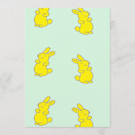 Cartão De Conselho Coelhinhos amarelos felizes no chalé