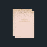 Cartão De Conselho Coleção de Casamentos de Confetti Dourado e Rosa E<br><div class="desc">Adicione um toque de vidro ao seu casamento com estes cartões de conselho cor-de-rosa e de confete dourado. O simples, mas na moda, design permitirá que seus convidados escrevam um aviso para que você mantenha e leia nos próximos anos. O texto é fácil de personalizar para que esses cartões possam...</div>