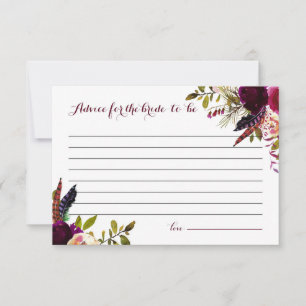Cartão De Conselho Conselhos de Aquarela Boho Floral de Outono para a