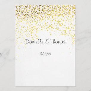 Cartão De Conselho Conselhos de Casamento, Elegante, Confete Dourado