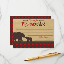 Cartão De Conselho Conselhos de Chá de fraldas de Urso da Mãe para Ca