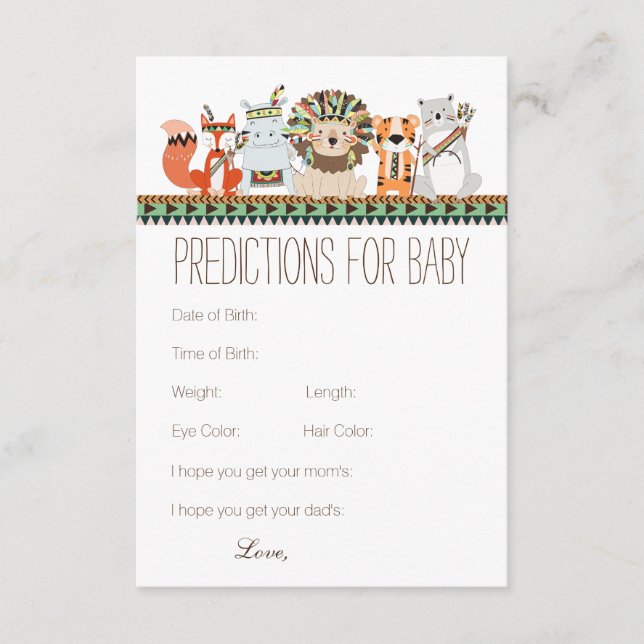 Cartão De Conselho Conselhos de Previsões Tribais para o Chá de frald (Frente)