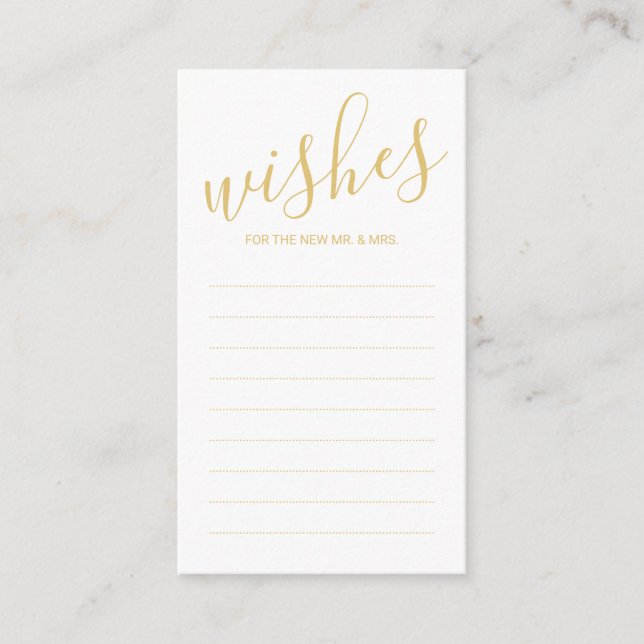 Cartão De Conselho Conselhos e Desejos Dourados e Brancos Elegantes (Frente)