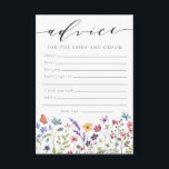 Cartão De Conselho Conselhos para os Noivos Floral Nupcial<br><div class="desc">Conselhos para os Noivos Cartão de Chá de Noiva Floral</div>