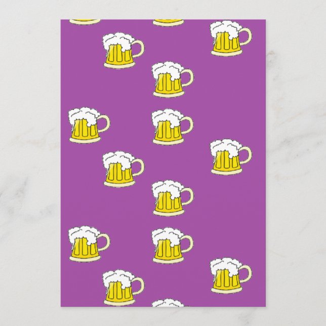 Cartão De Conselho Copo de cerveja espumante em roxo (Frente)