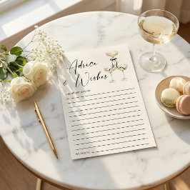 Cartão De Conselho Coquette Black Ribbon Bridal Shower Advice and