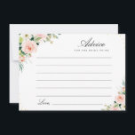 Cartão De Conselho cor d'água pincel cor-de-rosa floral<br><div class="desc">Um simples design floral com lindas flores cor-de-água rosa e pinceladas. Sinta-se livre para alterar as cores e os detalhes do texto.</div>