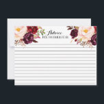 Cartão De Conselho Cranberry, Marsala, Belos Advogados Florais<br><div class="desc">Cartões De Aconselhamento Floral De Marsala</div>