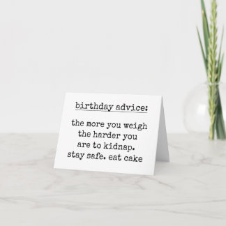 Cartão de Conselho de Aniversário Engraçado Citaçã