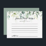 Cartão de Conselho de Casamento com Eucalipto em A<br><div class="desc">Este cartão de conselho de casamento com eucalipto em aquarela é perfeito para um casamento rústico. O design apresenta . Este design artístico apresenta folhagem verde de eucalipto desenhada à mão, em aquarela, inspirando beleza natural. Personalize os cartões com os nomes da noiva e do noivo, futuros pais ou graduado....</div>