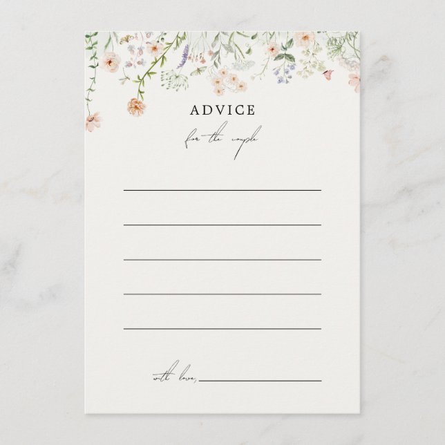 Cartão de Conselho de Casamento de Flores Silvestr (Frente)
