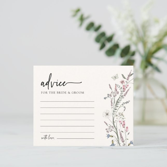 Cartão de Conselho de Casamento Elegante (Em pé/Frente)