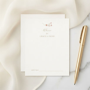 Cartão de Conselho de Casamento Floral Chic Marfim