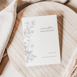 Cartão de Conselho de Casamento Floral Minimalista