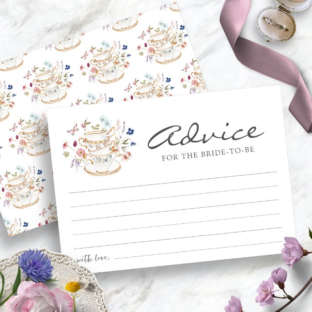 Cartão de Conselho de Chá (Bridal Tea Party Advice Card by Painted Paperie
)
