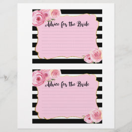 Cartão de conselho de chá de noiva de flor rosa vi