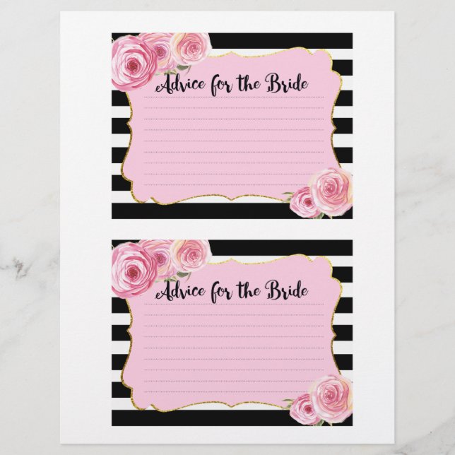 Cartão de conselho de chá de noiva de flor rosa vi (Frente)