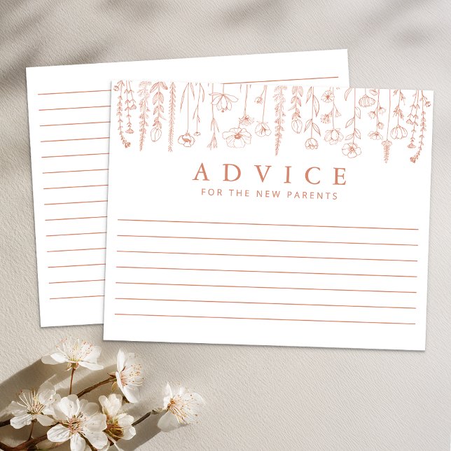 Cartão de Conselho de Chuveiro de Bebê Flor Silves (Baby Shower Activity Card)