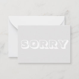 Cartão De Conselho Desculpe, cinza branca moderna.