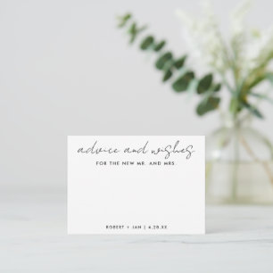 Cartão De Conselho Deseja O Novo Sr. + Sra. Wedding Minimalista