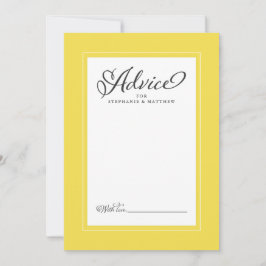 Cartão De Conselho Desejos de Recém-Casados de Casamento Elegante Dic