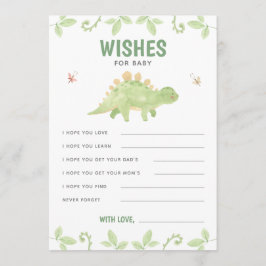 Cartão De Conselho Desejos Para Bebê Dinossauro Sexo Chá Neutro