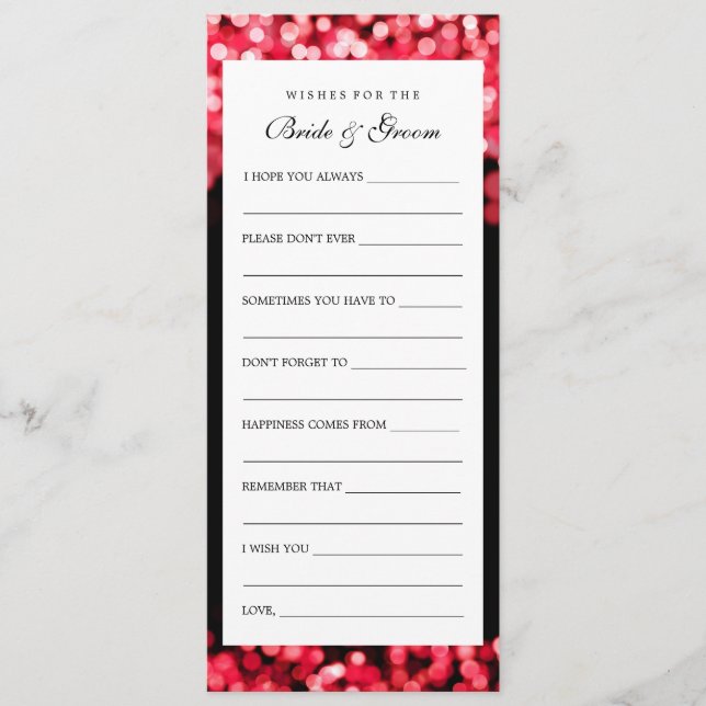 Cartão De Conselho Desejos Para Luzes Vermelhas De Noiva E De Groenlâ (Frente)