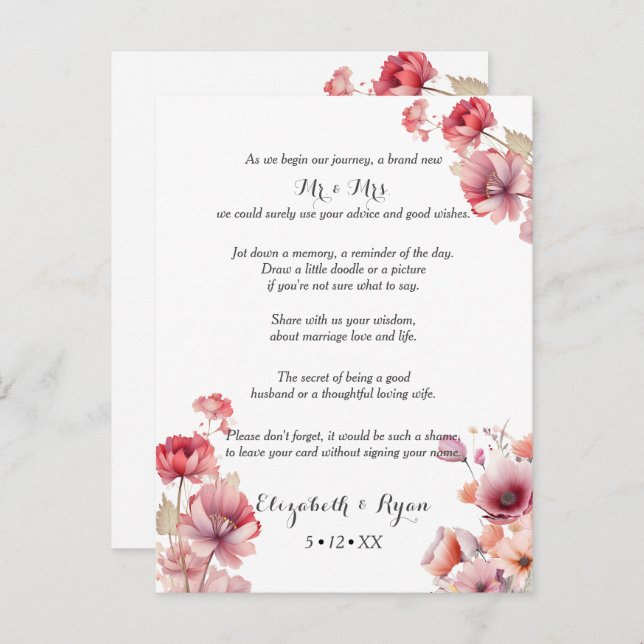 Cartão De Conselho Dicas de casamento Peach Fuzz votos de felicidade  (Frente/Verso)