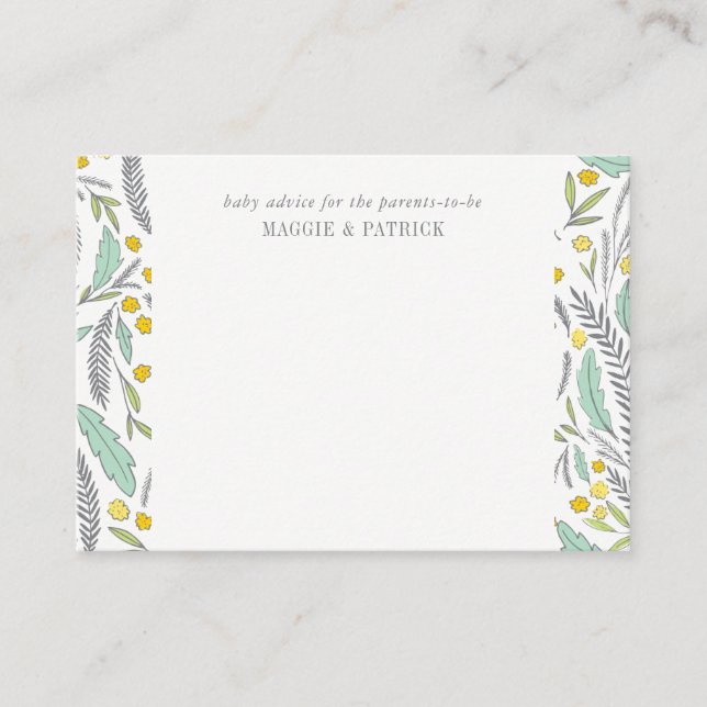 Cartão De Conselho Doces Sprigs Gender Neutral Parent Advice Card (Frente)