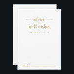 Cartão De Conselho Dourada caligrafia minimalista: boas intenções de<br><div class="desc">Este cartão de aviso de casamento de caligrafia minimalista é perfeito para um casamento rústico. O design simples e elegante apresenta a tipografia clássica e de rico em ouro. Estas cartas são perfeitas para um casamento, chá de panela, chá de fraldas, festa de formatura e muito mais. Personalize as cartas...</div>