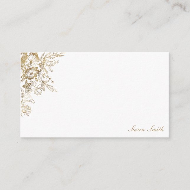 Cartão De Conselho Dourado Floral Personalizado (Frente)
