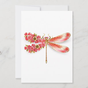 Cartão De Conselho Dragonfly com joalheria sakura
