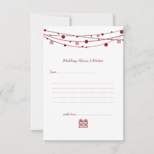 Cartão De Conselho Dupla Felicidade Lanternas Conselhos de Casamento