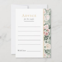 Dusty Rosa Floral Sage Green Wedice Card