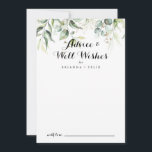 Cartão De Conselho Elegante Casamento Verde Dourado Desejo<br><div class="desc">Este elegante cartão de boas intenções de casamento de ouro verde é perfeito para um casamento moderno. A design apresenta ouro desenhado à mão e folhas de eucalipto verdes botânicas, inspirando beleza artística. Estas cartas são perfeitas para um casamento, chá de panela, chá de fraldas, festa de formatura e muito...</div>