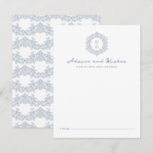 Elegante Crista de Família Monograma Casamento Azu